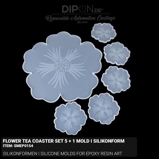 Flower Tea Coaster Set 5+1 - Mold I Silikonform